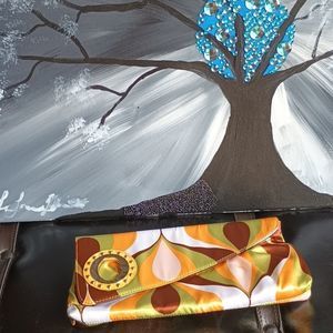 Vintage groovy colorful guess clutch purse